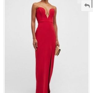 Aidan Matton Red SweetHeart Crepe Gown